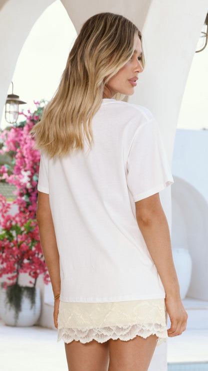 Davonne Lace Mini Skirt - Yellow
