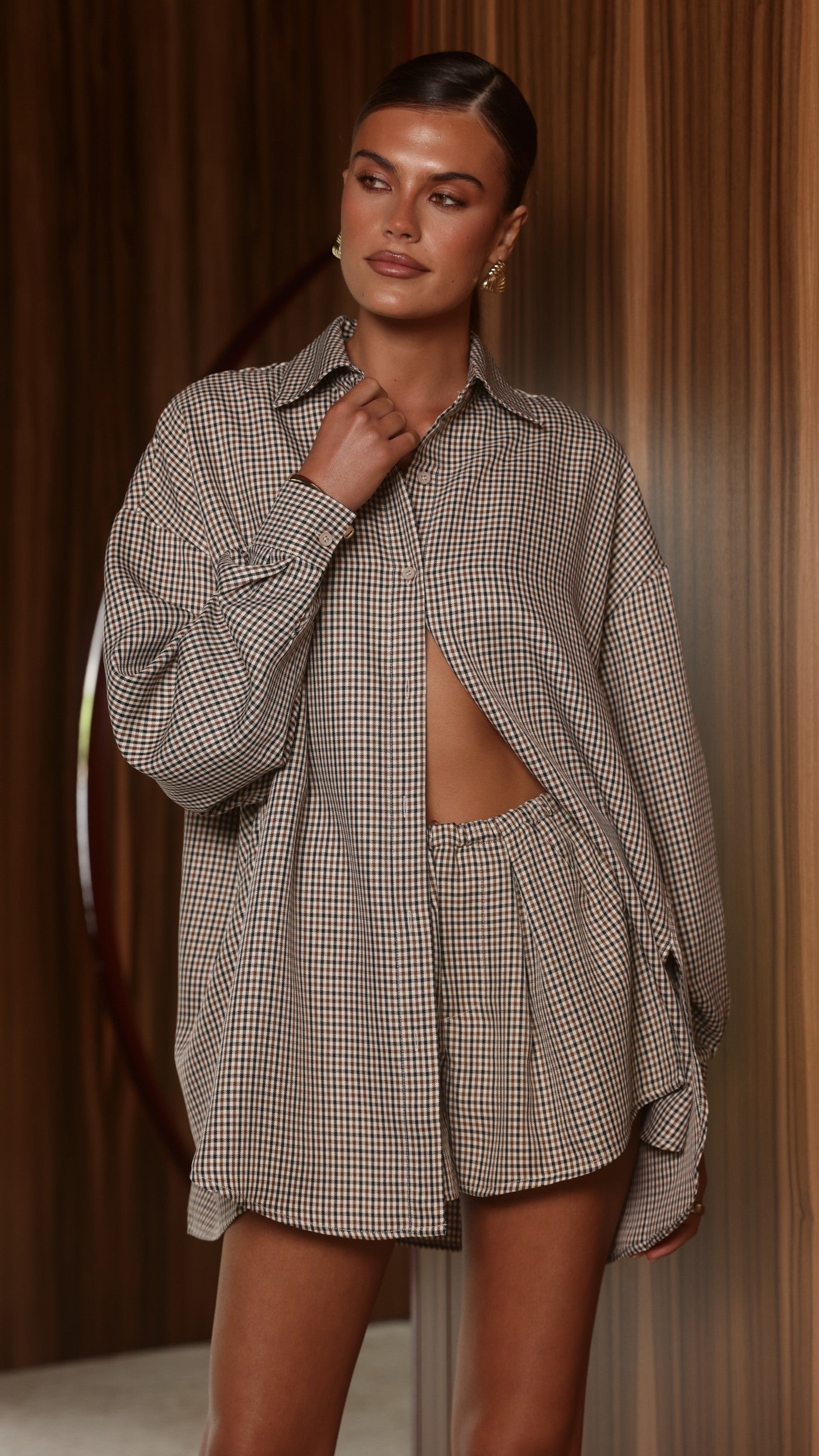 Arli Shorts - Beige Check