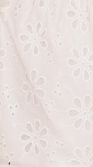 Vika Shorts - White Flower Embroidery
