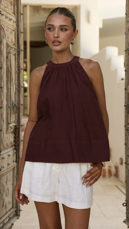 Gaia Top - Burgundy