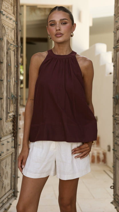 Gaia Top - Burgundy