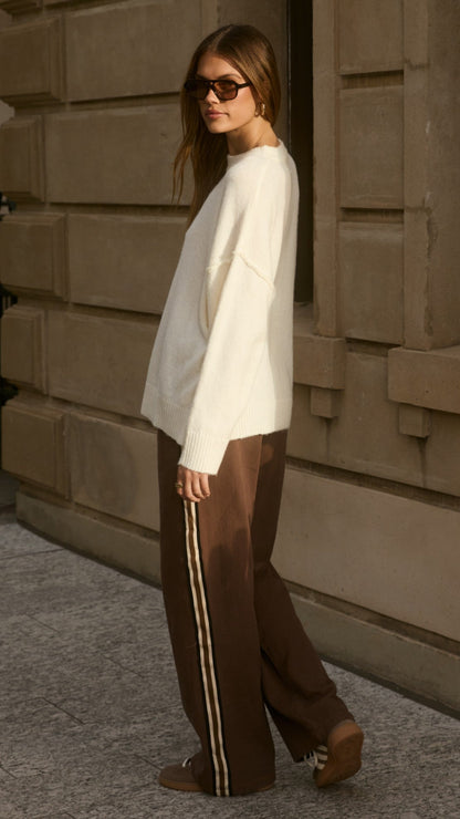 Vox Pants - Choc Racer Stripe