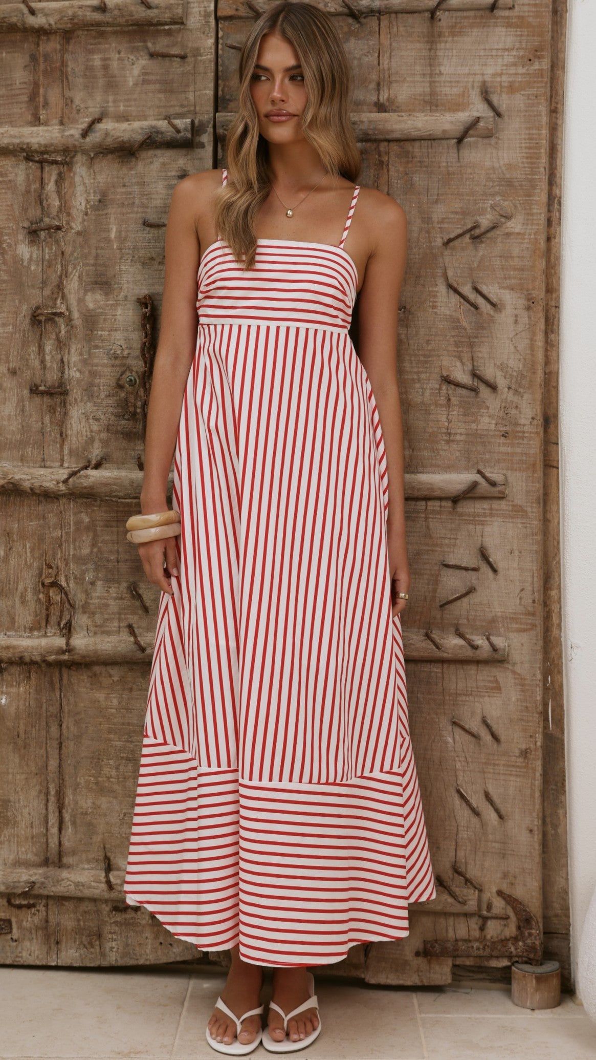 Marcel Maxi Dress - Red/White Stripe