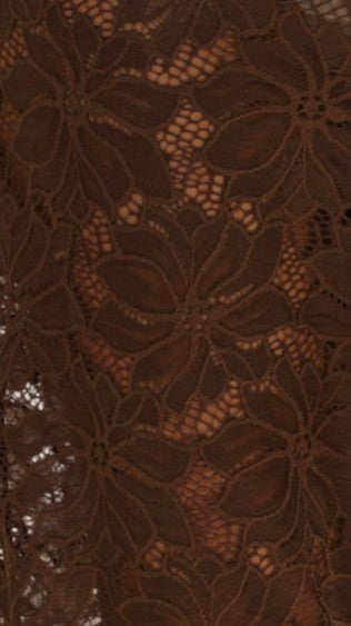 Yvette Top and Lace Pants Set - Chocolate