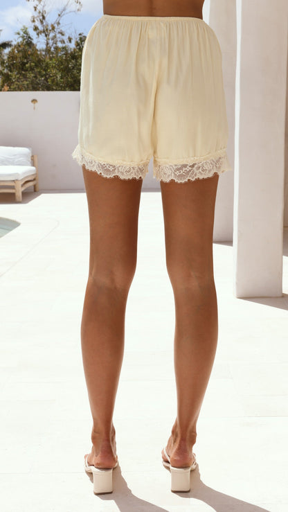 Makoa Lace Shorts - Yellow