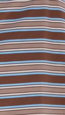 Stevie Crew Neck Tee - Chocolate / Blue Stripe