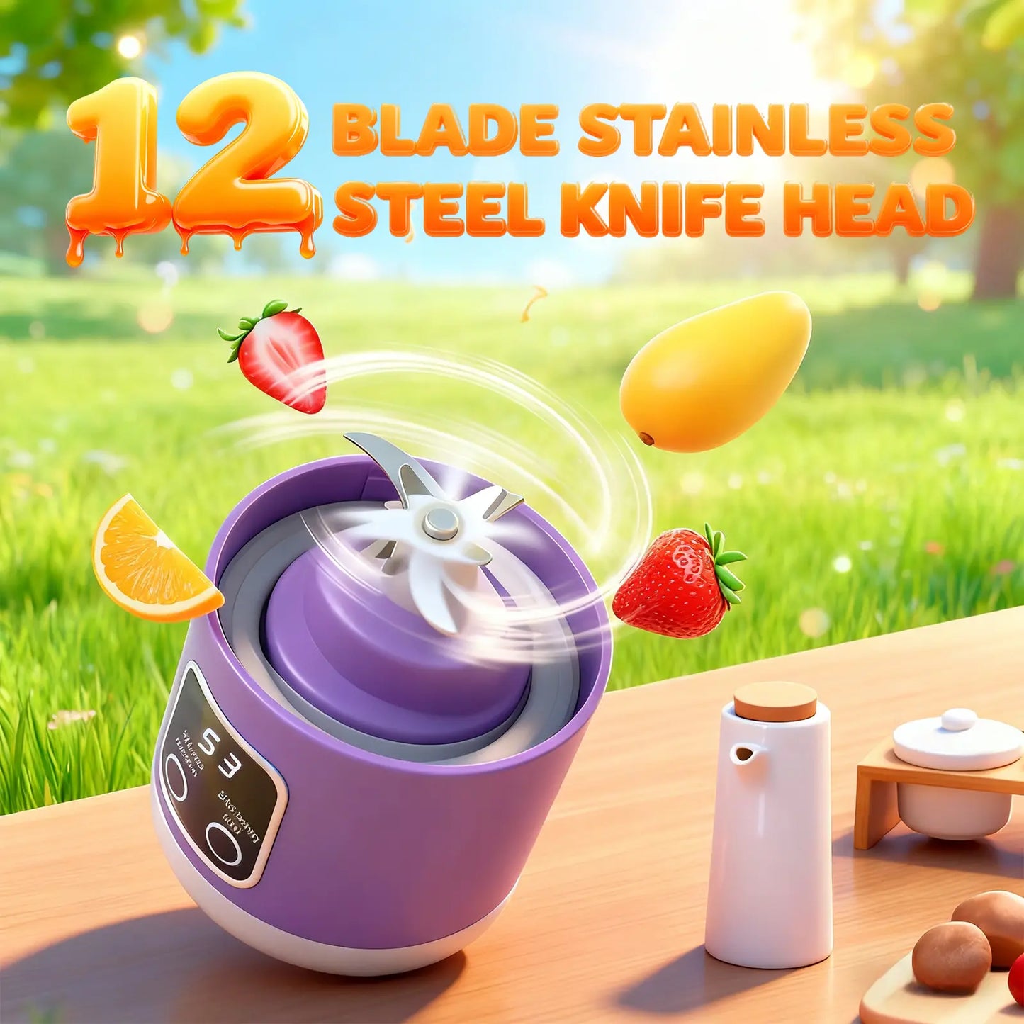 Portable, rechargeable mini blender