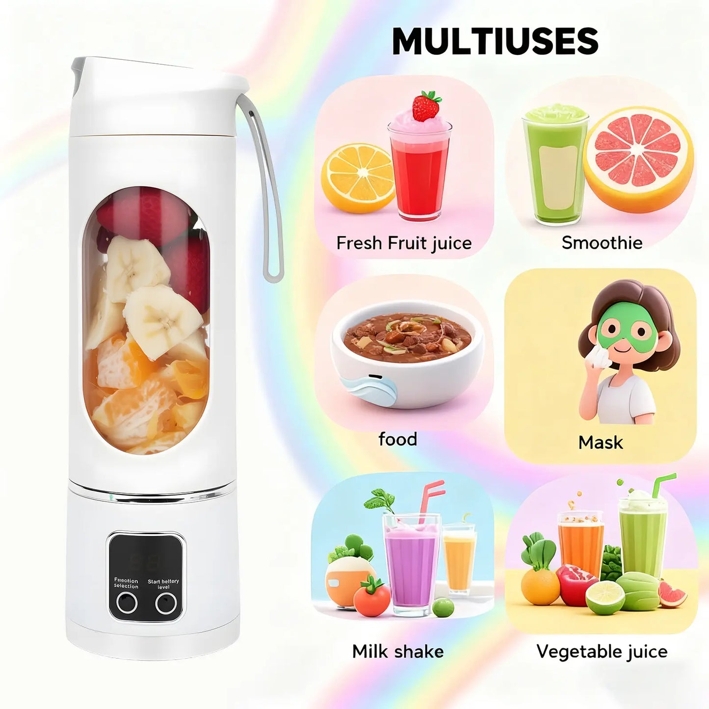 Portable, rechargeable mini blender