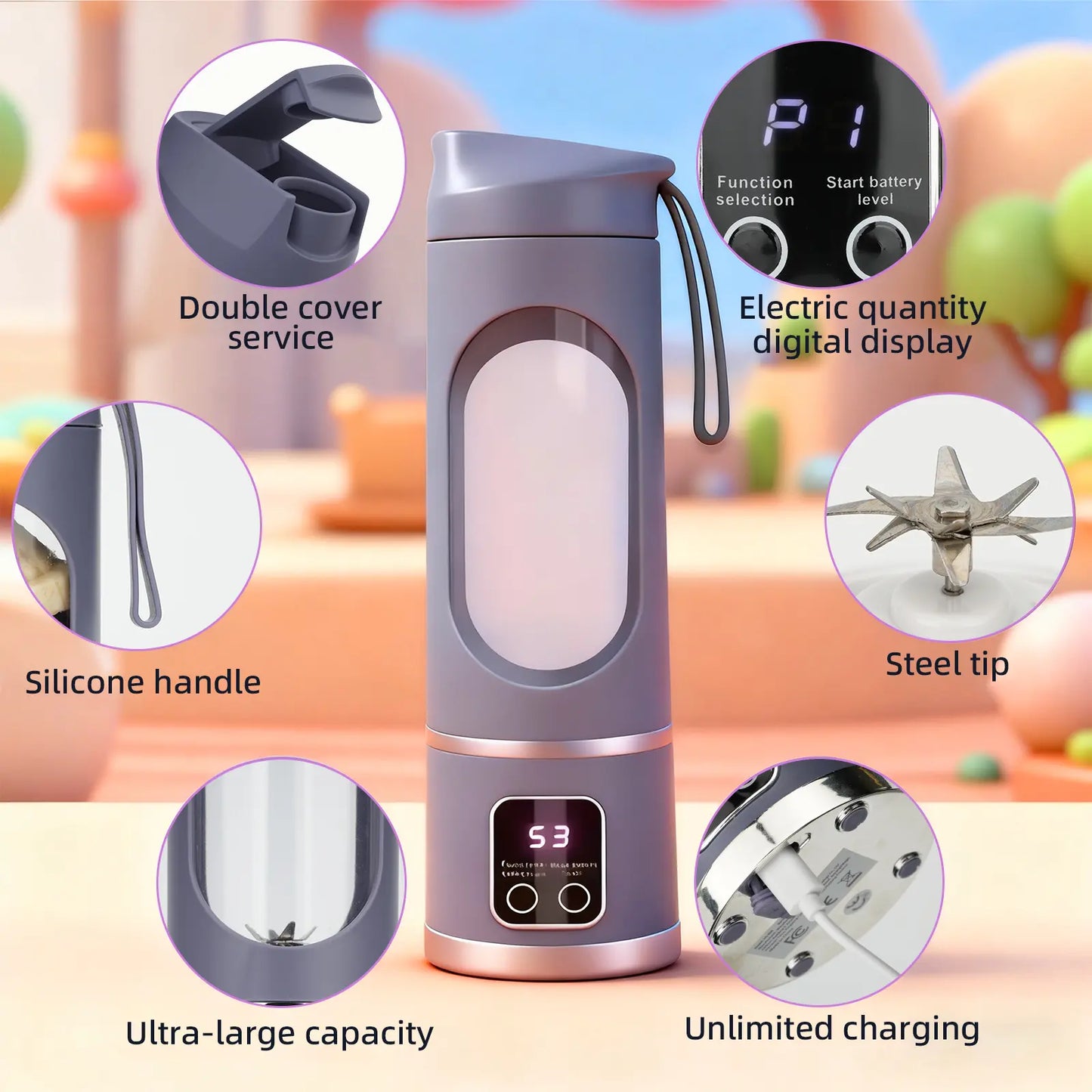 Portable, rechargeable mini blender
