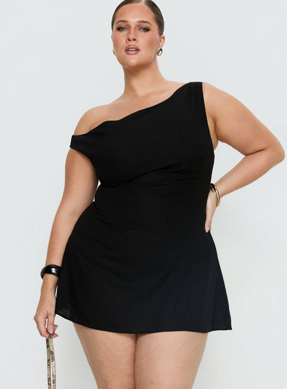 Anjela Off Shoulder Romper Black Curve