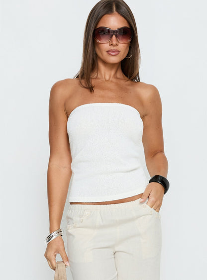 Aubrialla Strapless Top White