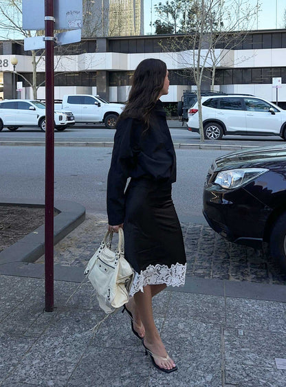 Anchored Midi Skirt Noir
