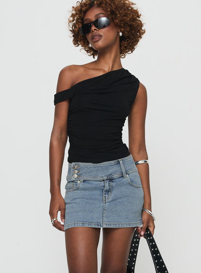 Brinkman Mini Skirt Light Wash Denim