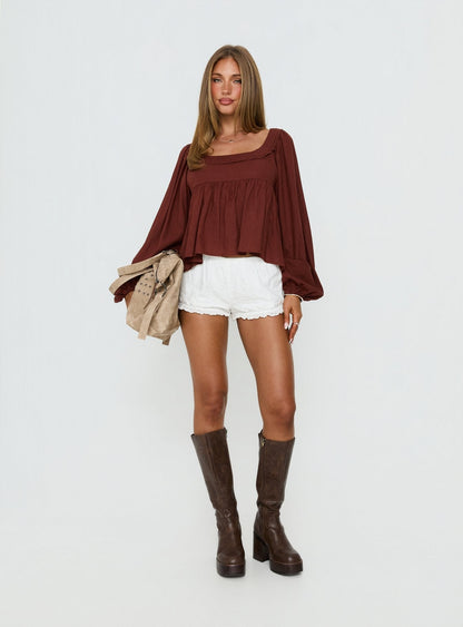 Benjie Long Sleeve Top Chocolate
