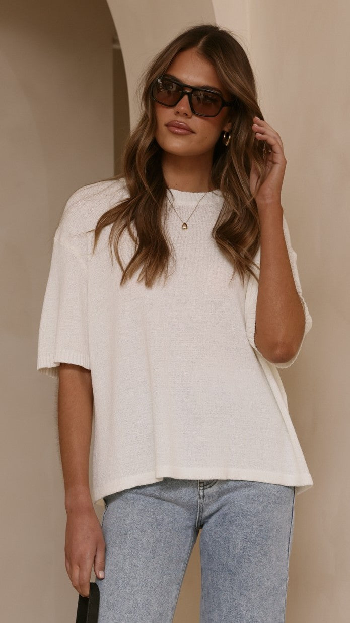Annalise Knit Top - White