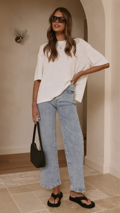Annalise Knit Top - White