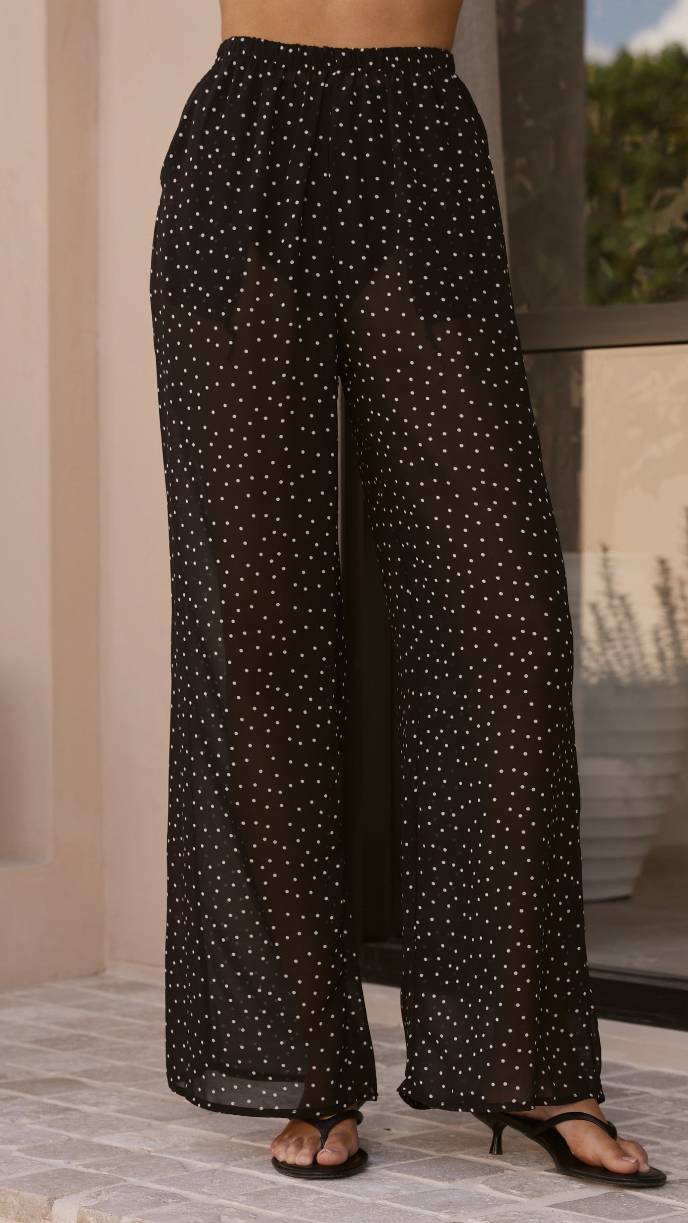 Zavier Oversized T-Shirt and Polka Dot Pants Set - White/Black