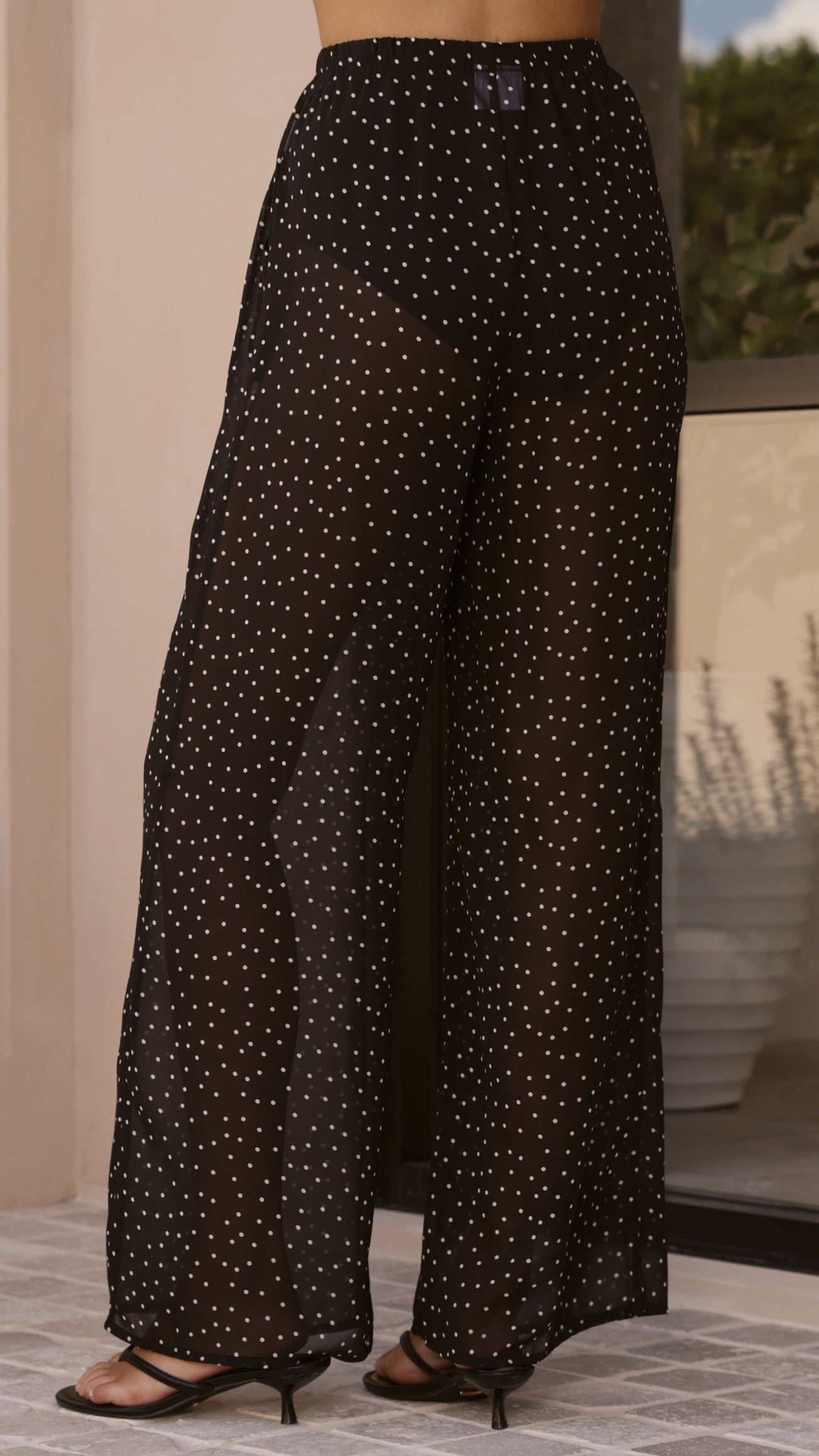 Zavier Oversized T-Shirt and Polka Dot Pants Set - White/Black