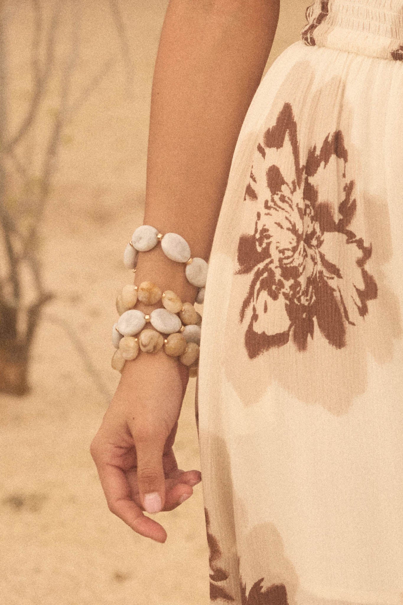Bronson Two-Piece Marble Resin Bead Bracelet Set