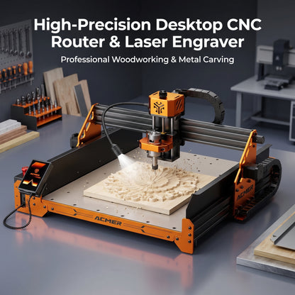 ACMER ASCARVA 4S CNC Router Machine – Precision Engraving & Cutting Tool for Wood, Acrylic, Plastic and DIY Crafts