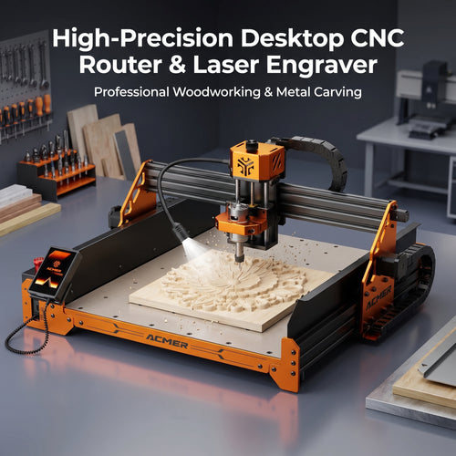 ACMER ASCARVA 4S CNC Router Machine – Precision Engraving & Cutting Tool for Wood, Acrylic, Plastic and DIY Crafts