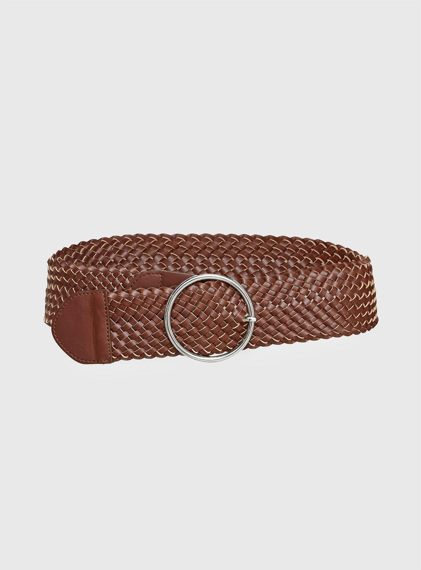 Amry Woven Belt Brown / Silver