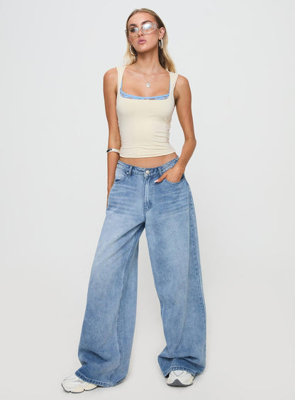 Back In Time Top Cream / Blue