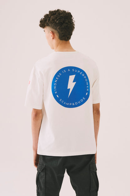 Men's White with Placement Bolt Graphics T-Shirt