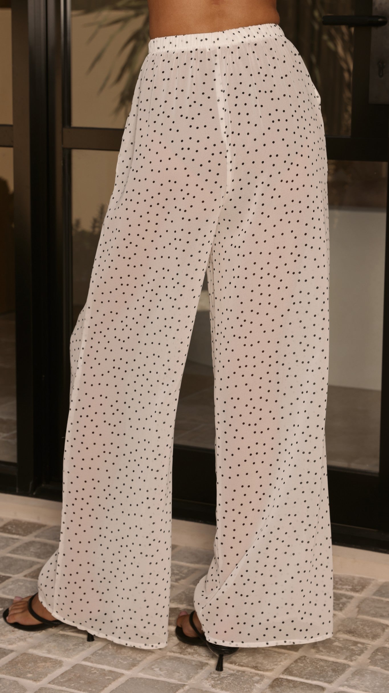 Rubi Top and Pants Set - Cream Polka