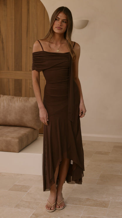 Lucy Maxi Dress - Brown