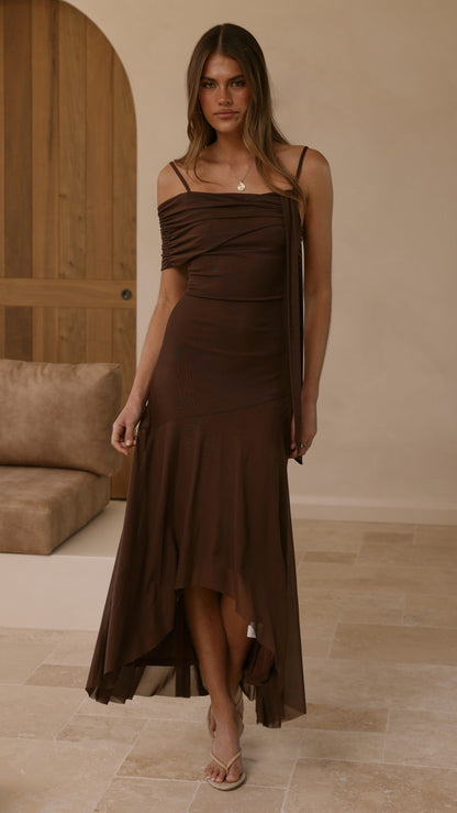 Lucy Maxi Dress - Brown