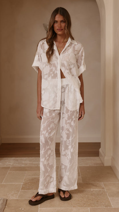 Mollie Lace Shirt - White
