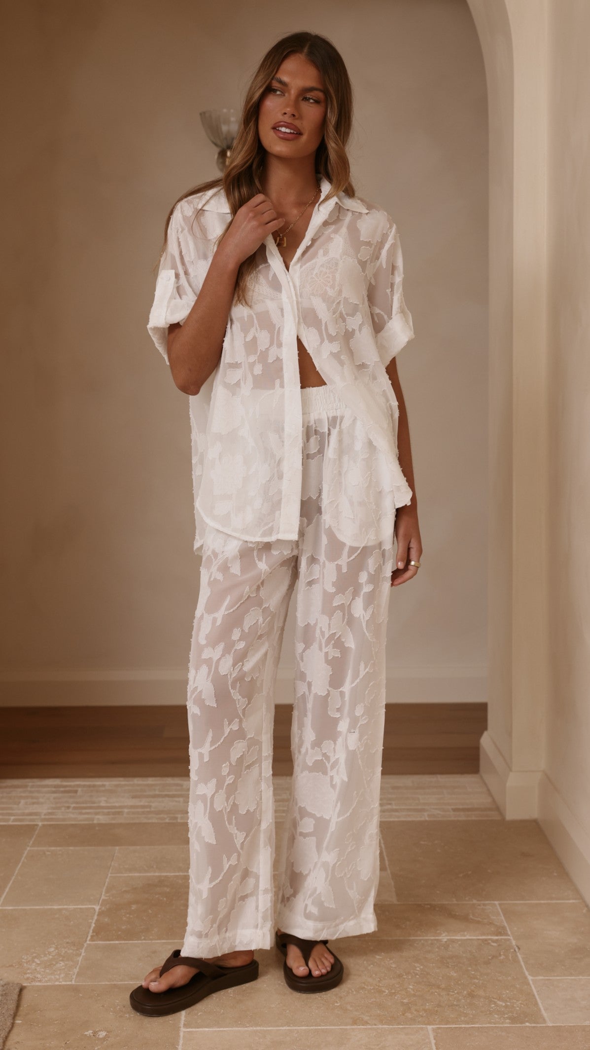 Mollie Lace Shirt - White