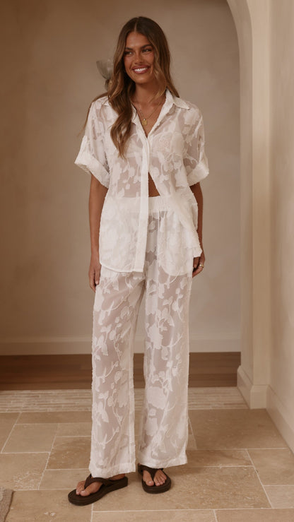 Mollie Lace Shirt - White