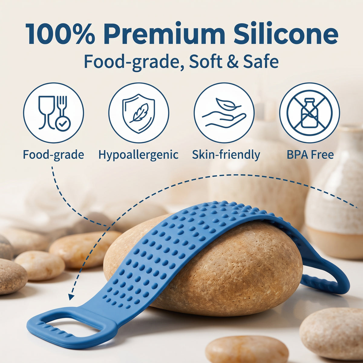 🛁 Silicone Back Scrubber Towel – Reach Every Inch With A Better Shower Clean ✨