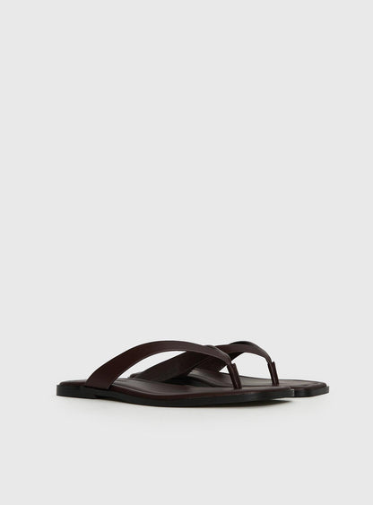 Alara Flat Thong Sandals Brown