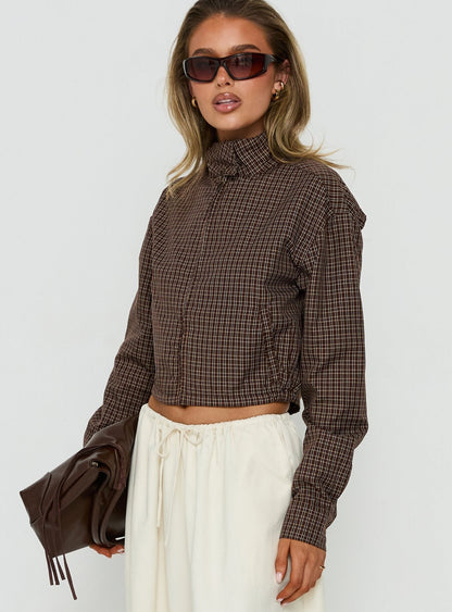 Aura Jacket Chocolate Plaid