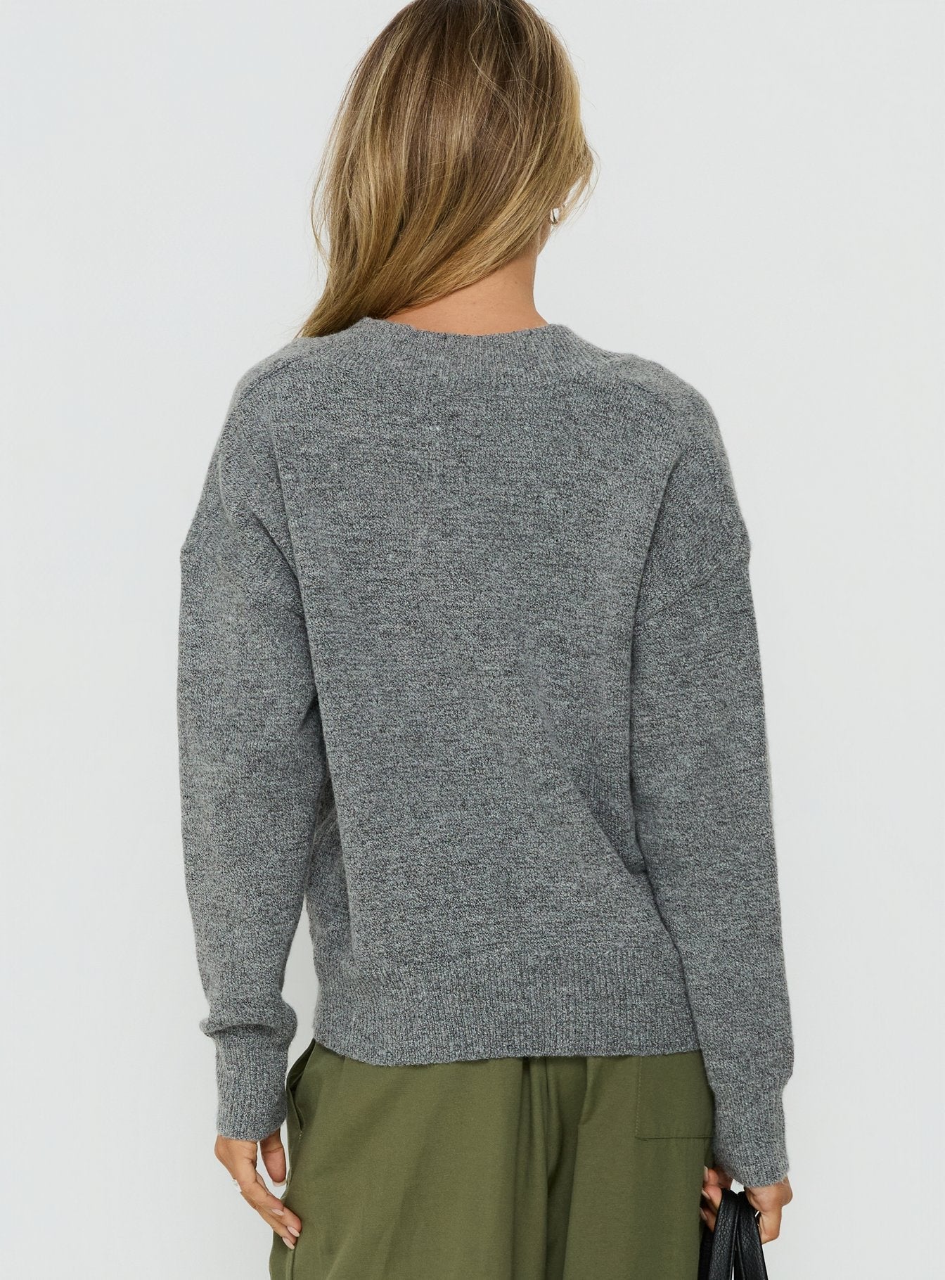 Aylana V Neck Jumper Dark Grey