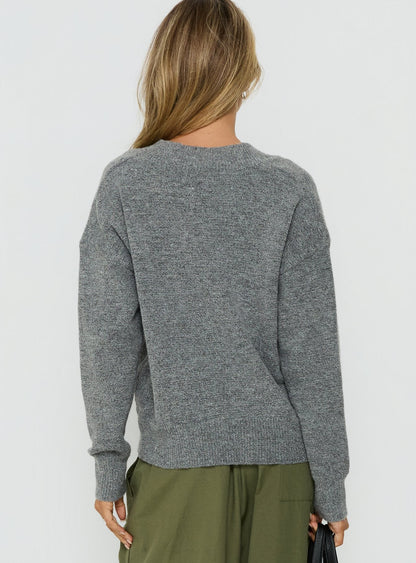 Aylana V Neck Jumper Dark Grey
