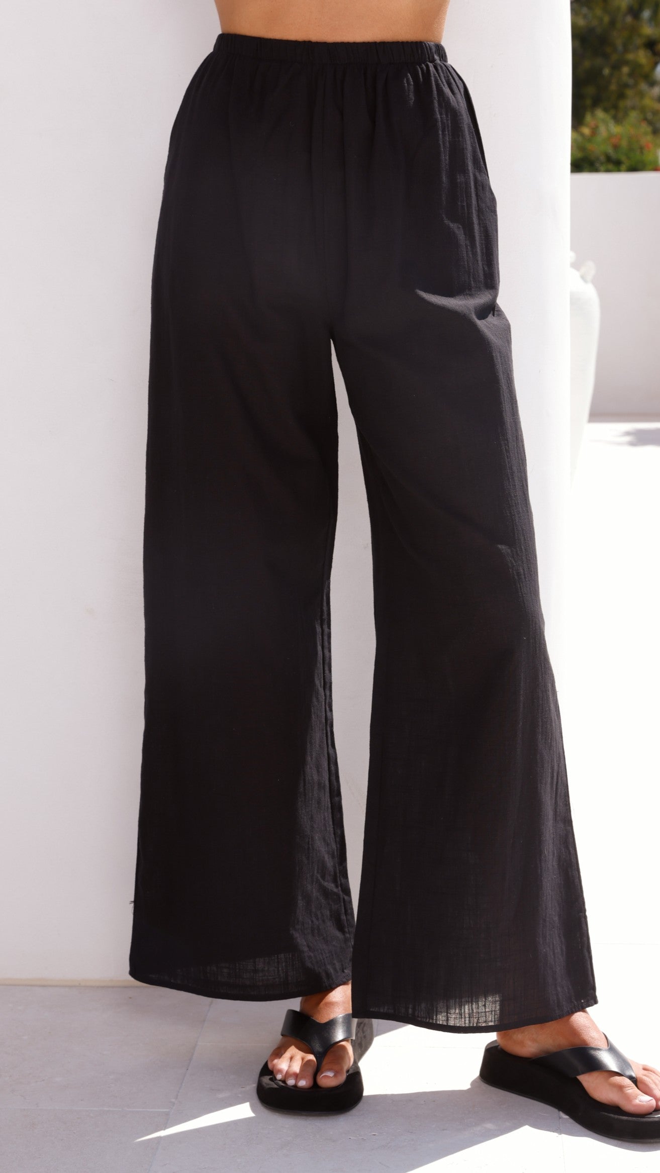 Talia Strapless Top and Pants Set - Black