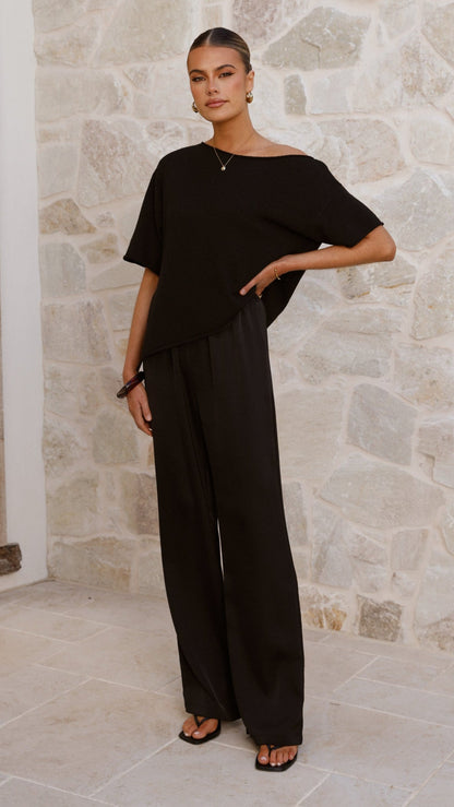Blair Off Shoulder Tee - Black