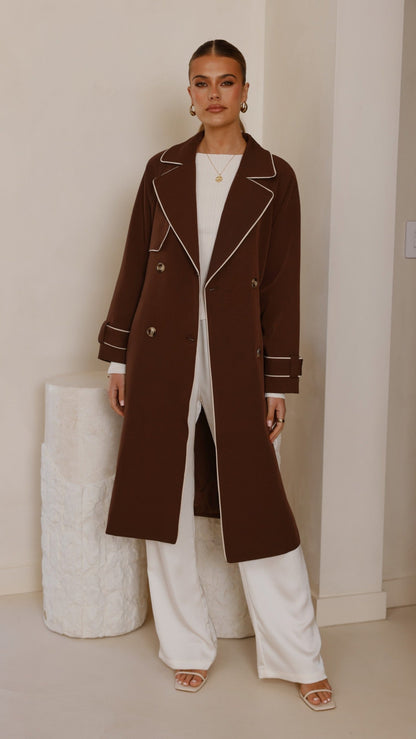 Blanca Trench Coat - Espresso