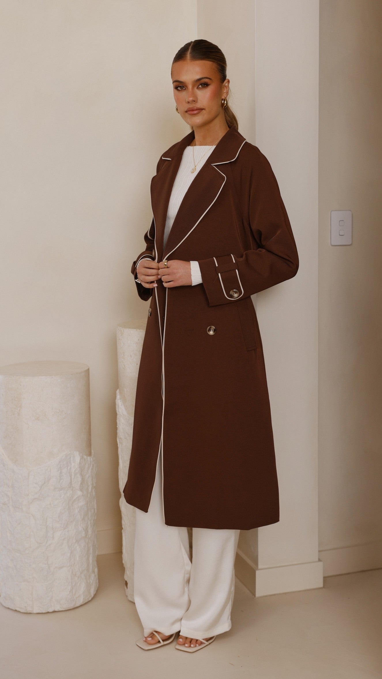 Blanca Trench Coat - Espresso