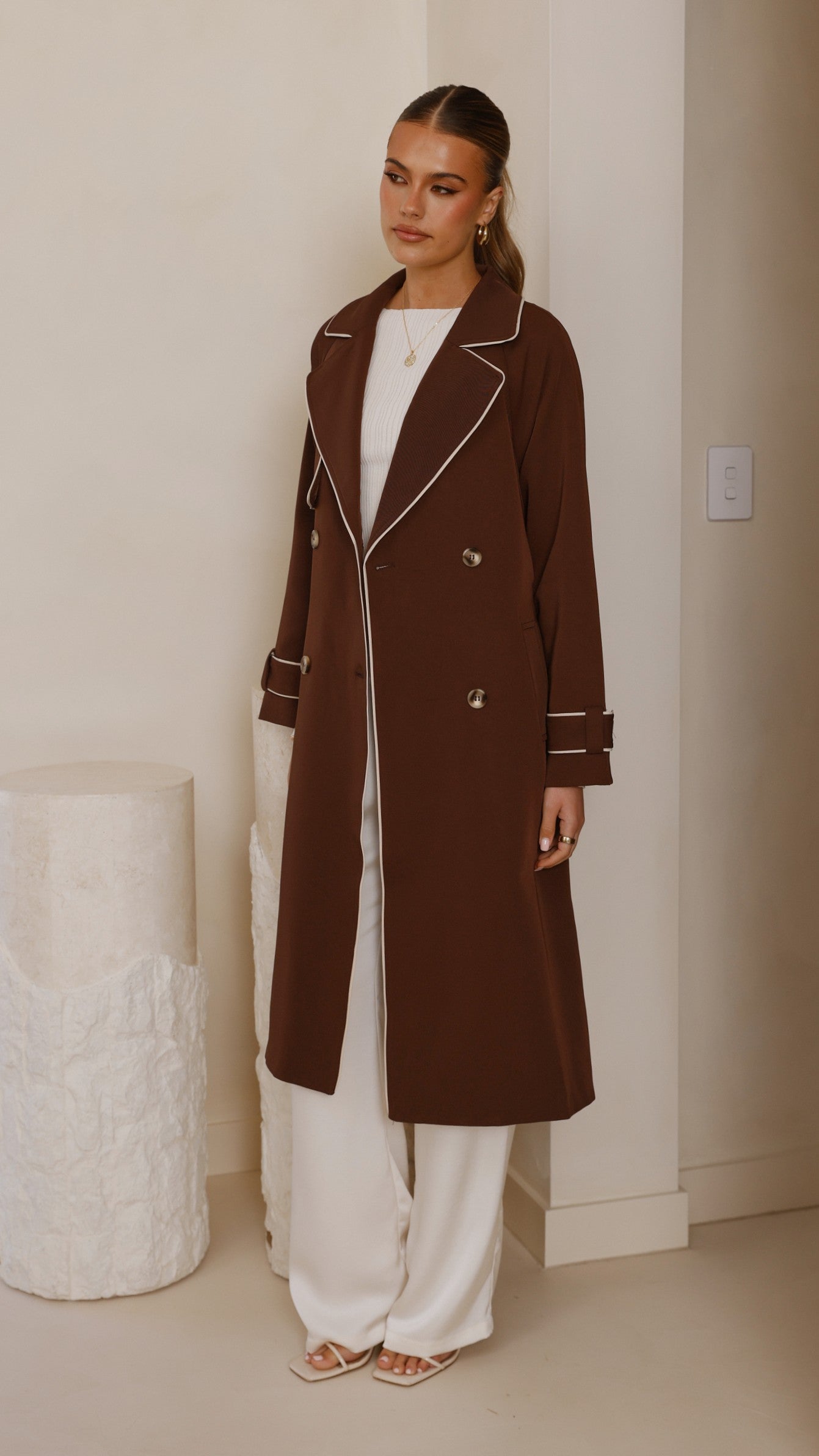 Blanca Trench Coat - Espresso