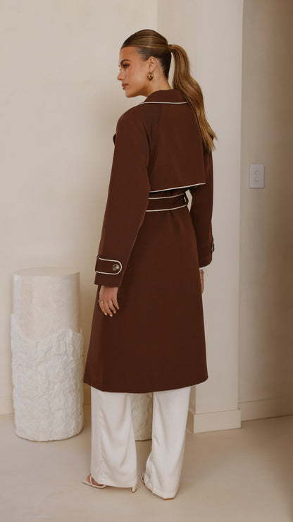 Blanca Trench Coat - Espresso
