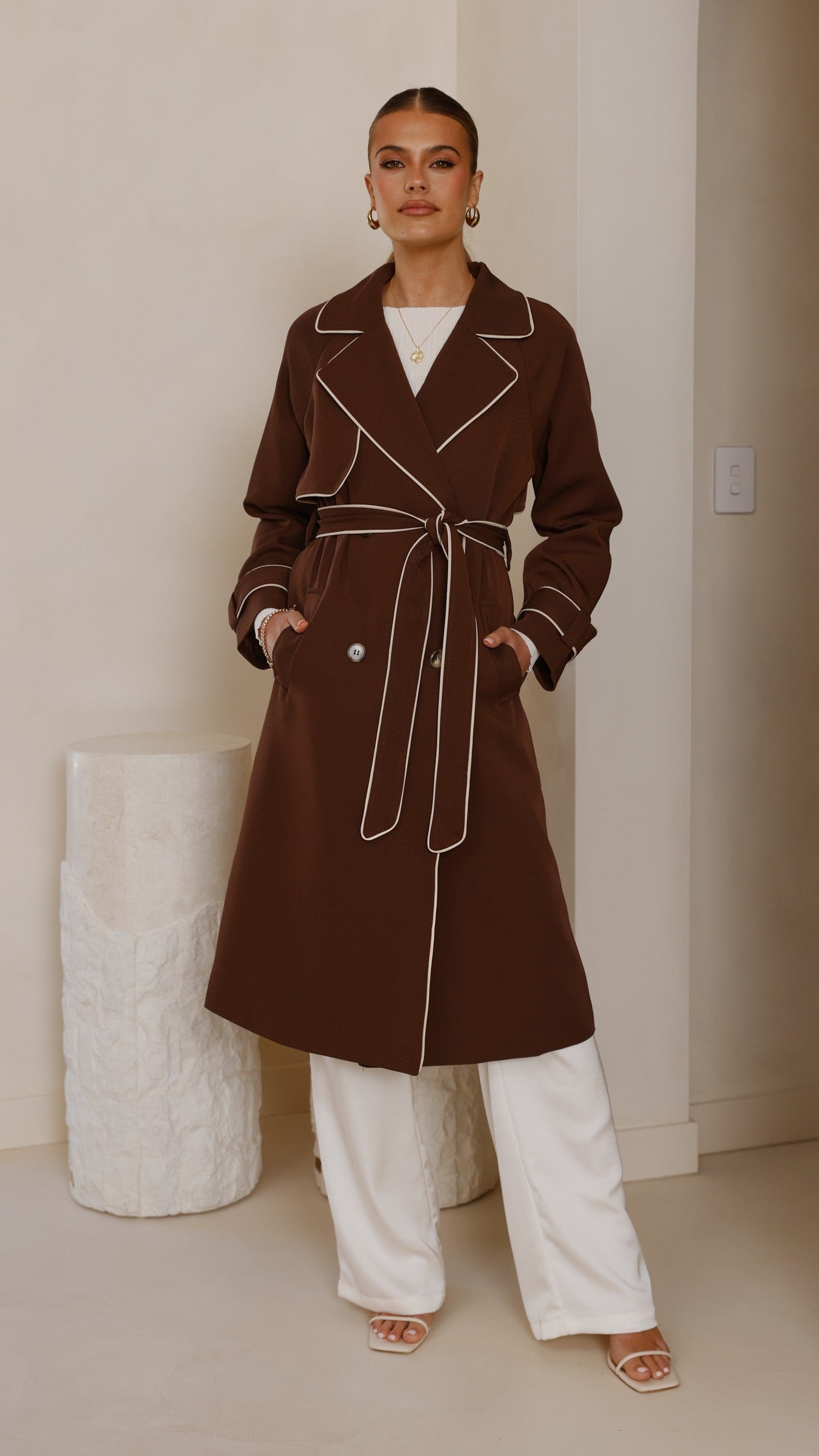 Blanca Trench Coat - Espresso