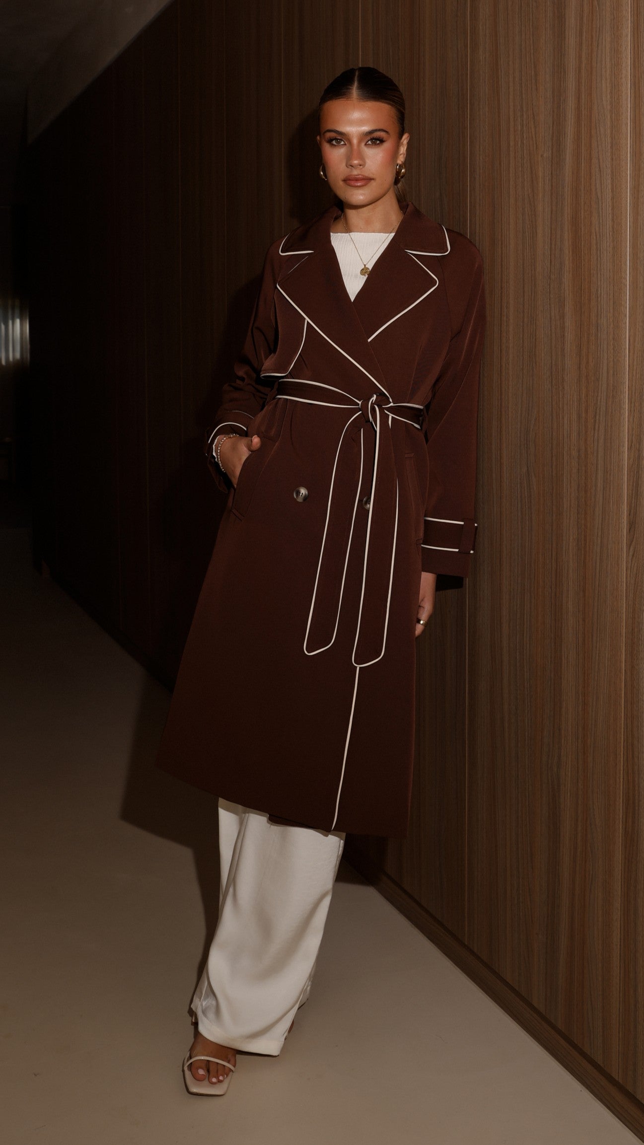 Blanca Trench Coat - Espresso