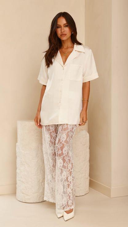 Baxter Pant - White Lace