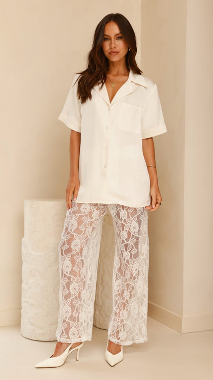 Baxter Pant - White Lace