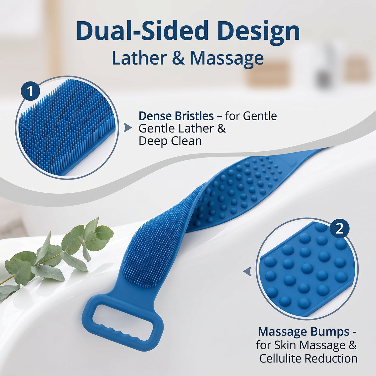 🛁 Silicone Back Scrubber Towel – Reach Every Inch With A Better Shower Clean ✨